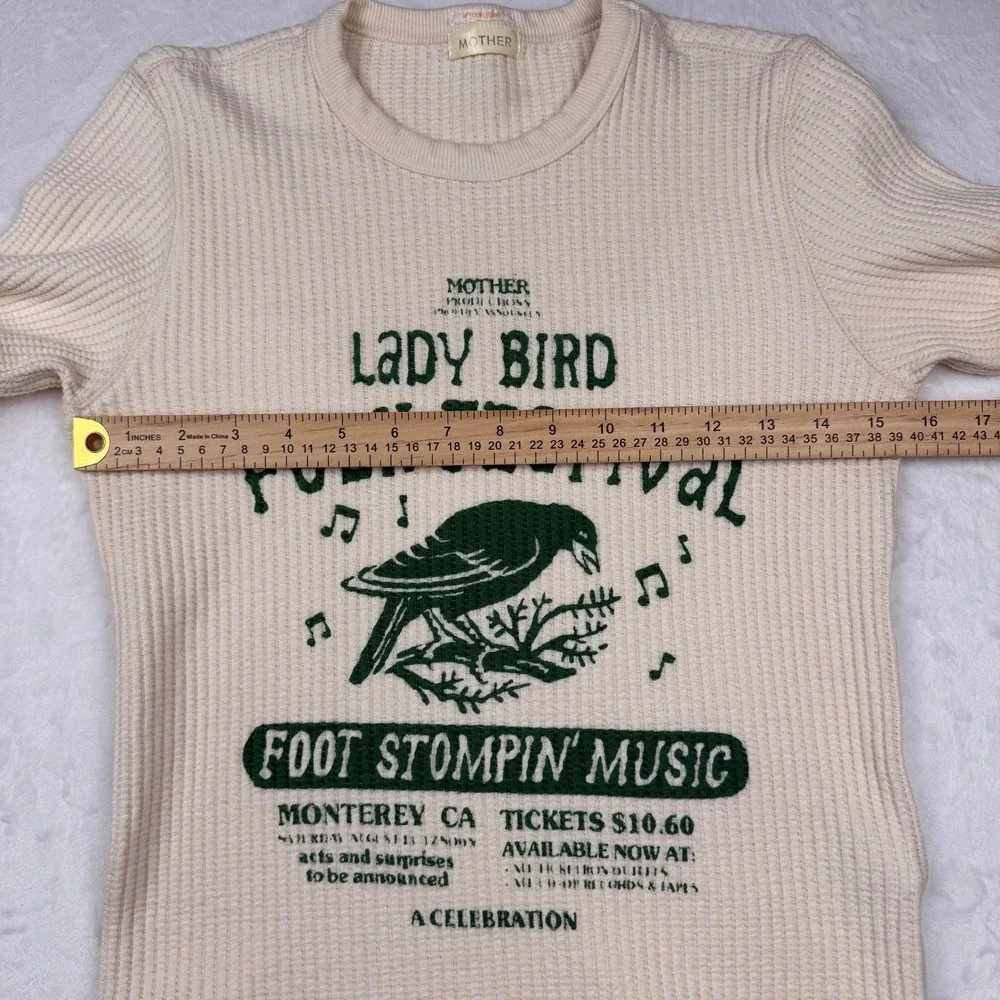 NWOT Mother The Itty Bitty Goodie Goodie Lady Bird Folk Festival Thermal Top M - Picture 7 of 9